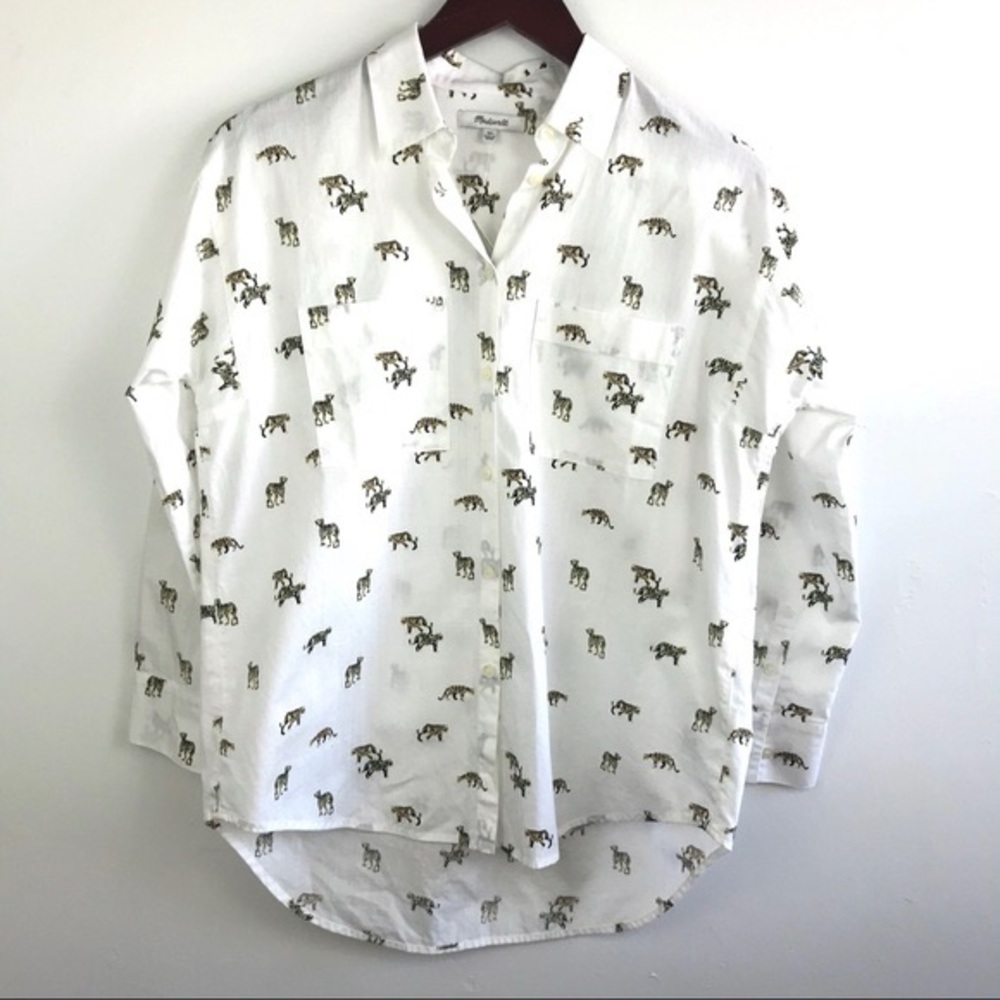 Madewell Shrunken Trapeze Shirt in Cat Walk Size Medium